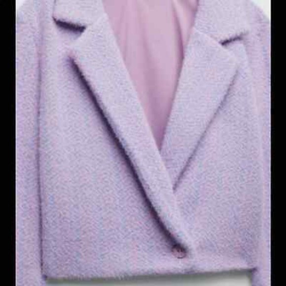 Zara Purple Cropped Fuzzy Blazer Sweater (NWT) - Picture 3 of 7